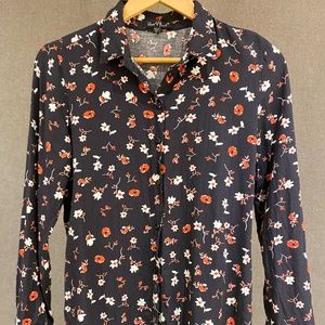 Velvet Heart Long Sleeve Button Up Floral Blouse